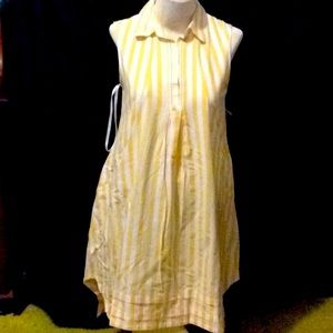 Size 6 yellow striped mini dress
